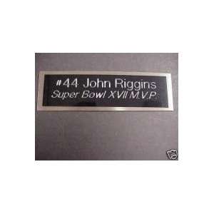   Riggins Engraved Super Bowl XVII MVP Name Plate