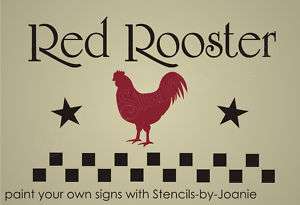 STENCIL Red Rooster Primitive Kitchen Farmhouse Signs  