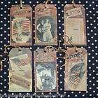 PriMiTive Hang Tags AmEricana GLaSS GliTTered 6 STPC