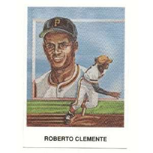 1990 Z Silk Cachet Roberto Clemente Portrait and Leaving Batters Box 