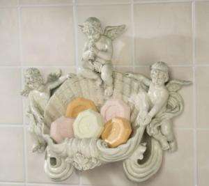 Italian Baroque Style Cherubs on Shell Wall Sculpture  