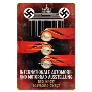  International Auto Show Axis Military Vintage Metal Sign 