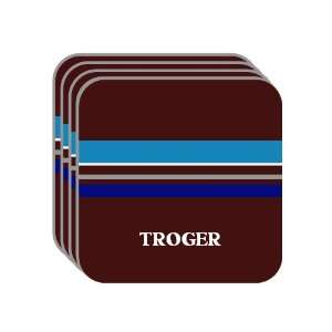 Personal Name Gift   TROGER Set of 4 Mini Mousepad Coasters (blue 
