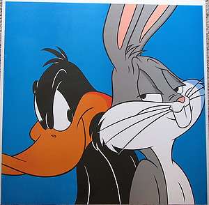 BUGS BUNNY & DAFFY DUCK SQUARE FACE PRINT Looney Tunes  