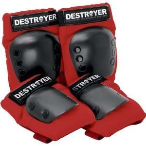  Destroyer Grom Pack Elbow Knee Red Skate Pads Sports 