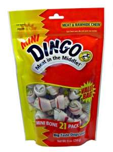 Dingo Mini Dog Bones Rawhide Treats Value Bag 21 Pack  