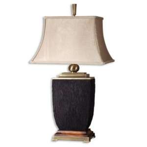   26741 Marion Table Lamp, Black Sueded Fabric