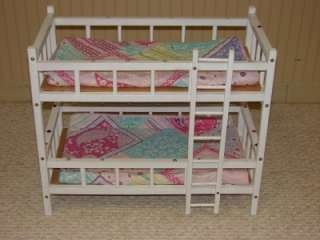 White Wooden Bunk Beds for American Girl Doll /18 inch dolls  