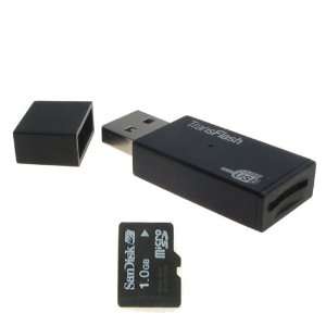   USB Micro SD Card Reader with 1 GB Micro SD Card Cell Phones