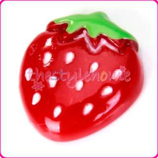   description description solid resin strawberries with green leaves