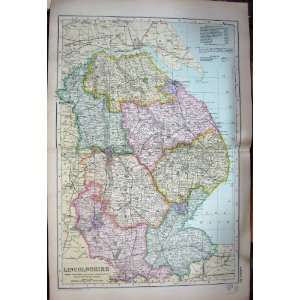  MAP 1907 LINCOLNSHIRE ENGLAND GRIMSBY HULL LINCOLN
