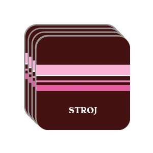 Personal Name Gift   STROJ Set of 4 Mini Mousepad Coasters (pink 