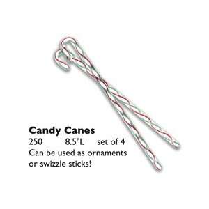  Candy Cane Glass Ornament or Swizzle Stick 8.5 Set of 4 