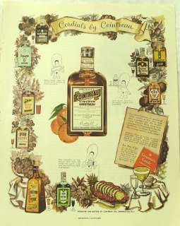 1956 Cointreau Liqueur Great Artwork Vintage Print Ad  