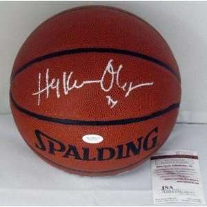  Hakeem Olajuwon Autographed Basketball   Spalding I O JSA 