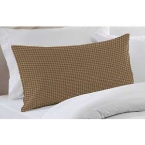  Brown And Golden Checks, Fabric Pillow Cover 21 X 27 In 