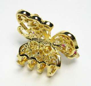 BUTTERFLY PINK AUSTRIAN CRYSTAL HAIR CLAW CLAMP CLIP  