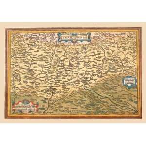  Map of Transylvania 24X36 Giclee Paper
