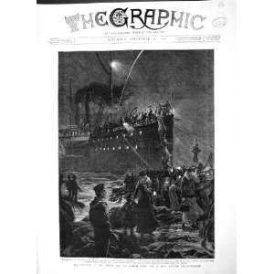  1892 Scene Stranding MonaS Isle Man Scarlet Point Ship 