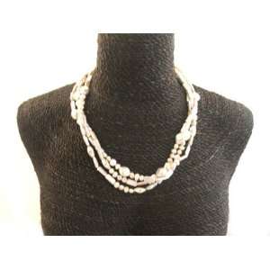  3 Stranded Choker Pearl Necklace 