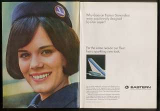 1965 Eastern Airlines stewardess photo vintage print ad  