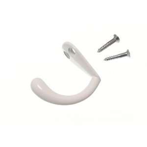 SINGLE HAT AND ROBE COAT HANGER CLOTHES HOOK WHITE WITH SCREWS ( pack 