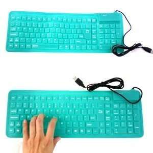  HK Wired Flexible Waterproof Green Silicone soft keyboard 