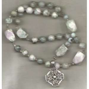  Anglican Rosary of Peace Jade with Round Celtic Cross 