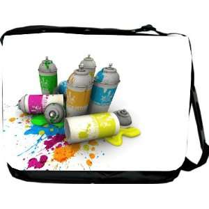  Spray Paint Palette Design Messenger Bag   Book Bag 