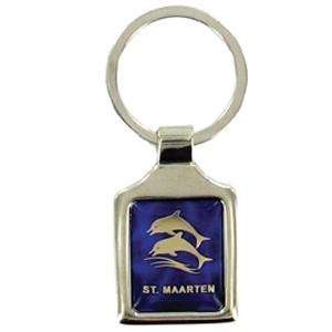  St. Maarten Blue Dolphins Metal Key Chain 