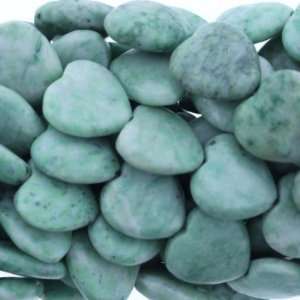 Old Jade  Puffy Heart Plain   15mm Diameter, No Grade   Sold by 16 