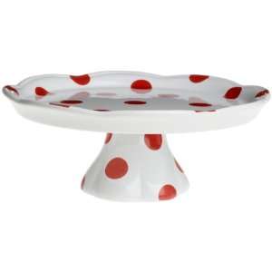 Rosanna Red Dots Pedestal Cake Stand, Gift boxed  Kitchen 