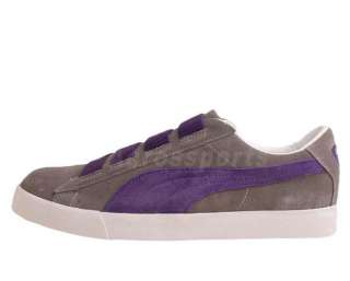 Puma Fat Lace Steel Grey Suede Purple Elastic 2011 Mens Casual Shoes 