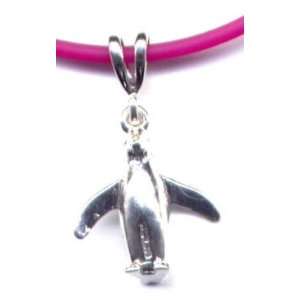  14 Fuschia Penguin Necklace Sterling Silver Jewelry Gift 