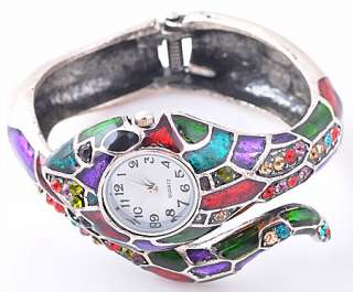Wholesale 7Pcs Crystal Snake Cuff Watch bracelets Bangle A7  