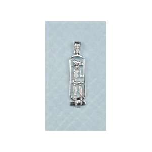 Sterling Silver Cartouche Pendant with LOVE in Hieroglyphics  Open 