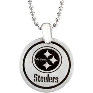   Steel 28Mm Polished Pittsburgh Steelers Team Name & Logo Disc W/Chain