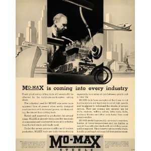  1936 Ad Mo Max Steel Tools Blades Drill Cutters Hacksaw 