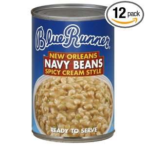 Blue Runner New Orleans Spicy Cream Style Navy Beans, 16 Ounce (Pack 