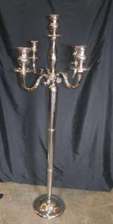 Pair XL Victorian Silver Plate Candelabras Candles  