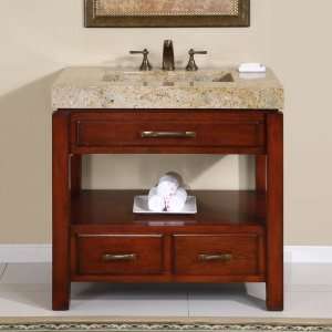  36 Single Sink Kashmir Gold Granite Top Bathroom Vanity 