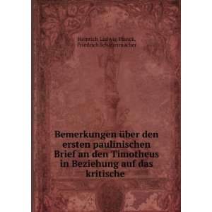   kritische . Friedrich Schleiermacher Heinrich Ludwig Planck Books