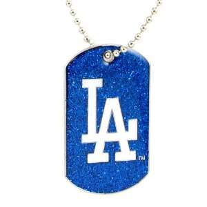   Los Angeles Dodgers   MLB Glitter Dog Tag Necklace