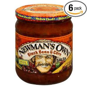 Newmans Own Black Bean and Corn Salsa, 16 Ounce (Pack of 6)  