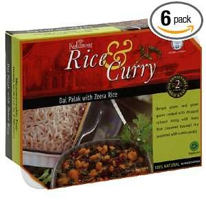 Kohinoor Rice & Curry Microwaveable Trays, Dal Palak with Zeera Rice 