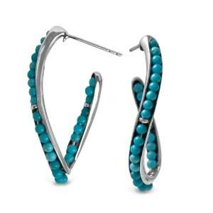  Carolyn Pollack Sterling Silver Blue Turquoise Twisted 