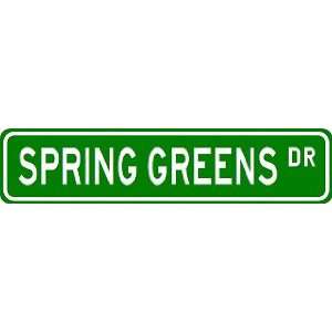  SPRING GREENS Street Sign ~ Custom Street Sign   Aluminum 