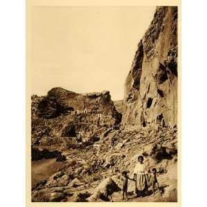  1925 Cave Dwellings Houses Almeria Spain Woman Children 