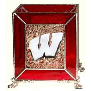  Wisconsin Badgers Leaded Stained Glass Tea Light