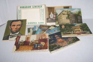 Vintage Springfield IL Views Abe Lincoln Mini Llinen Postcard Set of 